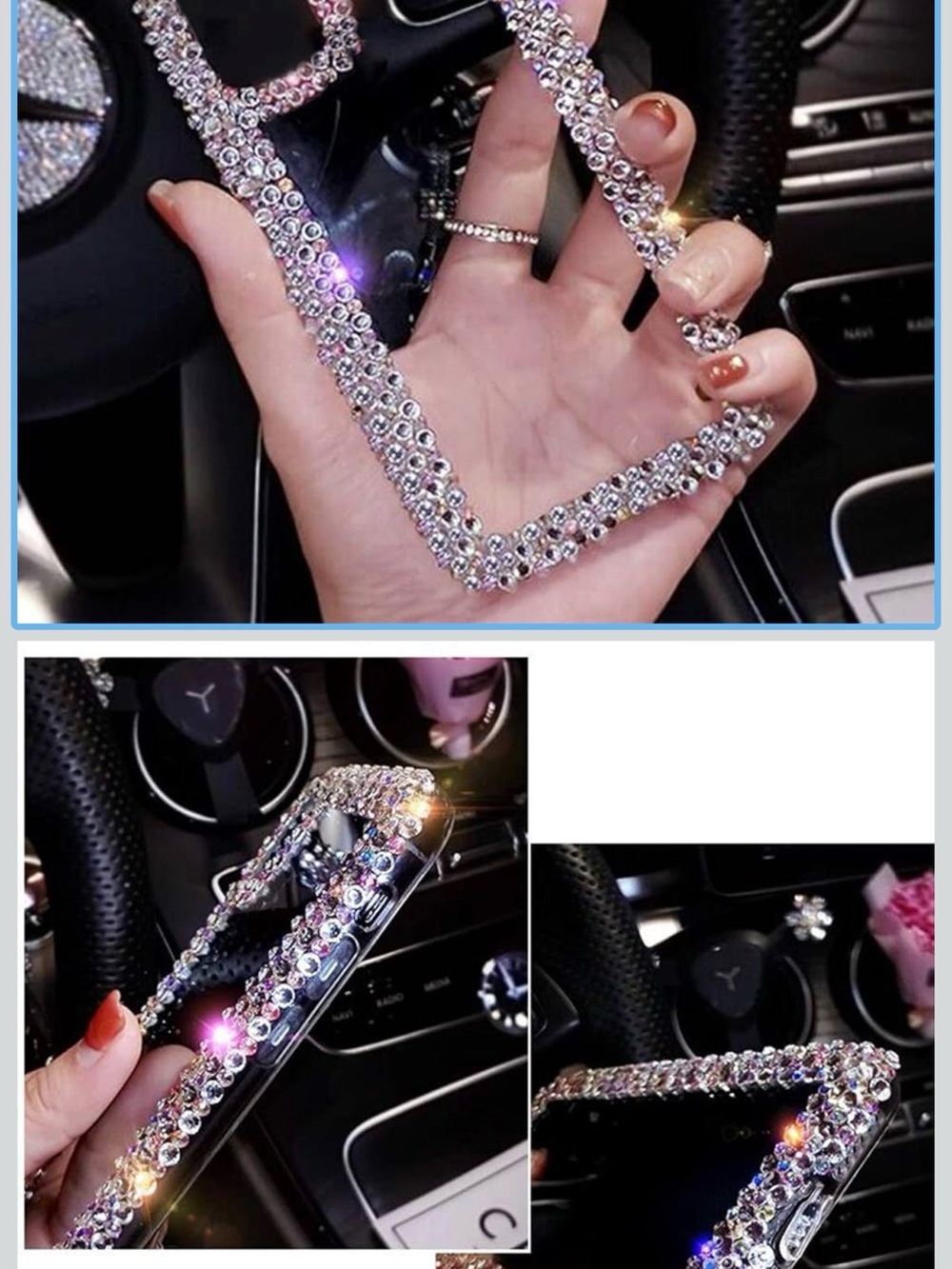 Sparkling Crystal Rhinestone Phone Case - Clear Silver-iphone 13 pro max